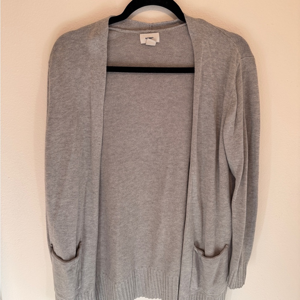 Old Navy Women's Light Gray Open Cardigan